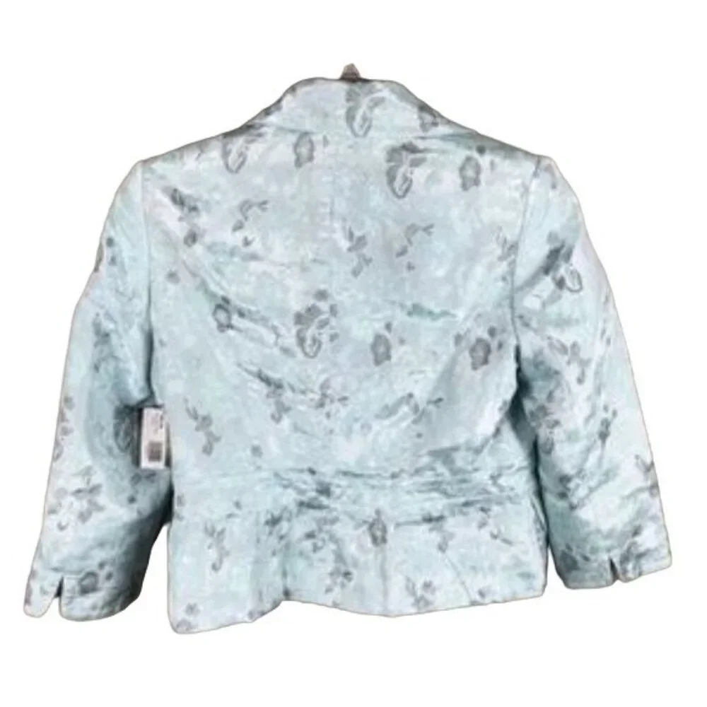 Versailles Aqua Brocade Jacket Size 6 NWT - Picture 3 of 6